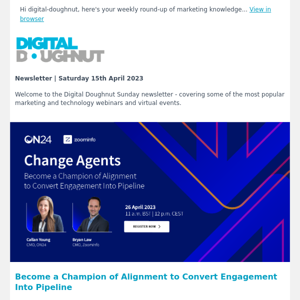 [Newsletter] Digital Marketing Webinars and Events: This Week's Top Picks