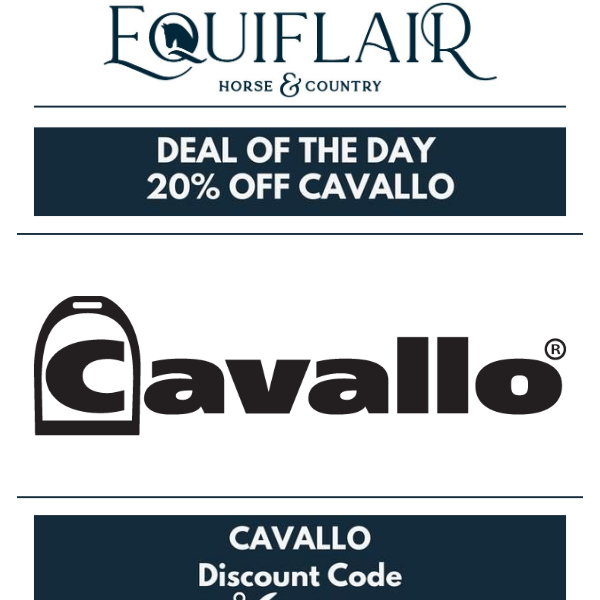 Equiflair Saddlery, Deal of the Day - 20% off Cavallo