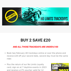 Don't look now, but we have discounted trackdays!