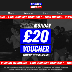 CYBER MONDAY: £20 Voucher ends Wednesday ⏳
