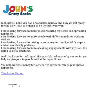 Thank you, John's Crazy Socks!