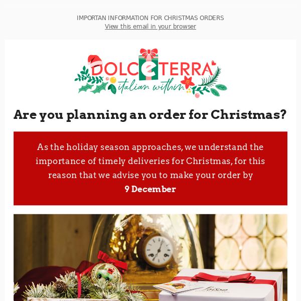 Planning an order for Christmas?