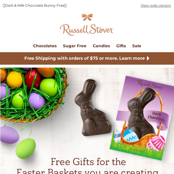 Two Free Gifts for Easter with purchase of $75 or more!
