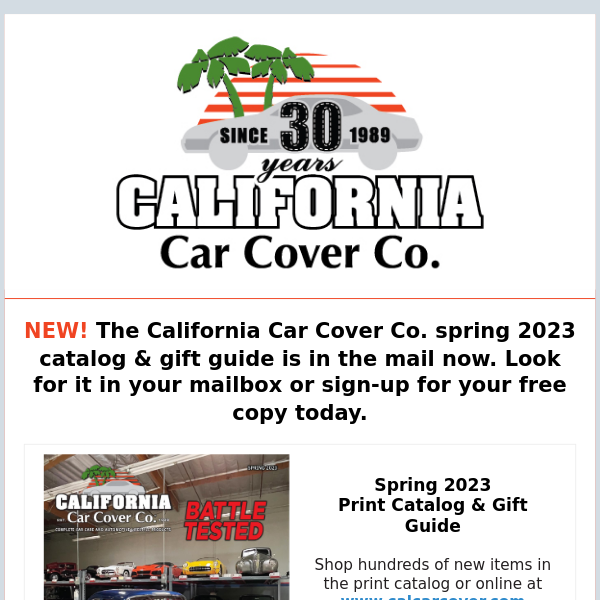 Your New California Car Cover Spring 2023 Catalog Is On The Way