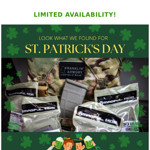 Also for St. Patrick's Day SALE: Hard-to-Find PMAGs...in FOLIAGE GREEN!!