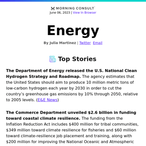 DOE Finalizes U.S. Clean Hydrogen Roadmap