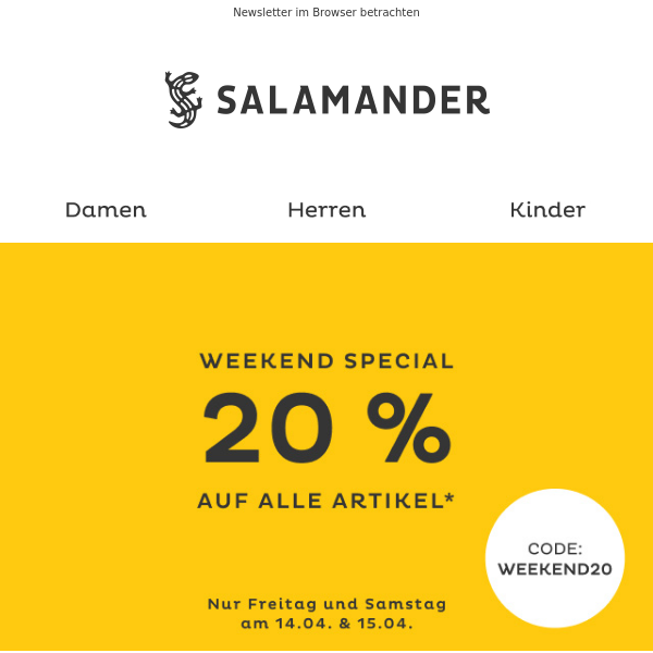 20% sparen auf das gesamte Sortiment