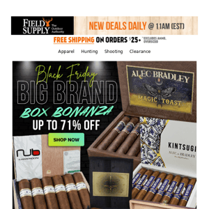 Cigars! 450+ boxes hit the sale rack!
