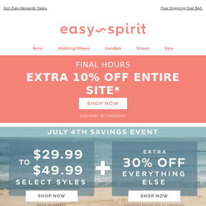 ENDS TONIGHT: 30% OFF + Extra 10% OFF Your Order