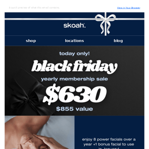 24 HOURS ONLY - Black Friday Starts Now! - Get 9 Power Facials for $630 ($855 value) 💪