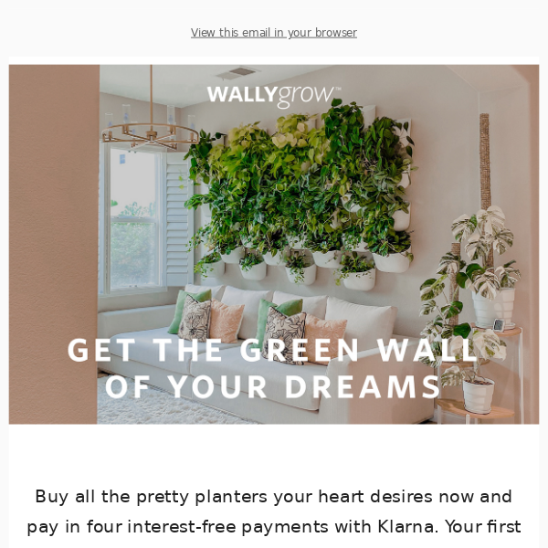 Get the green wall of your dreams with Klarna