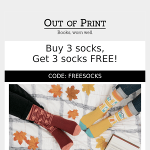 Buy 3, get 3 free socks! 🎉
