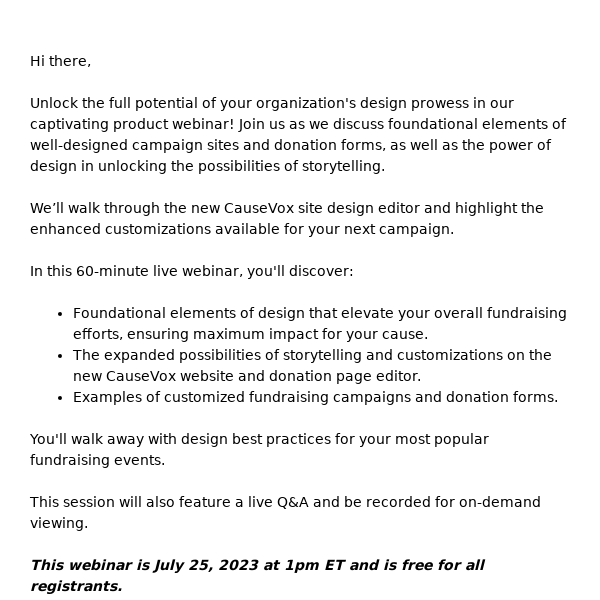 [Webinar] Master Fundraising Design with CauseVox’s New Site Editor