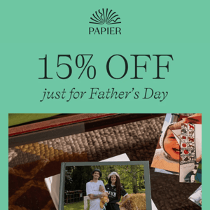 15% off photo books and cards for Dad