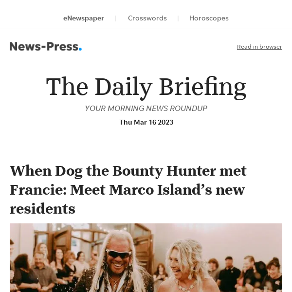 Daily Briefing: When Dog the Bounty Hunter met Francie: Meet Marco Island’s new residents
