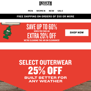 25% OFF Outerwear - Shun Shelter In Place!