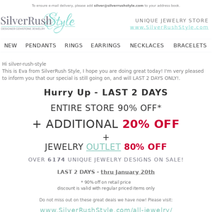 Hurry up - last 2 days - 90% Off + additional 20% OFF 💎