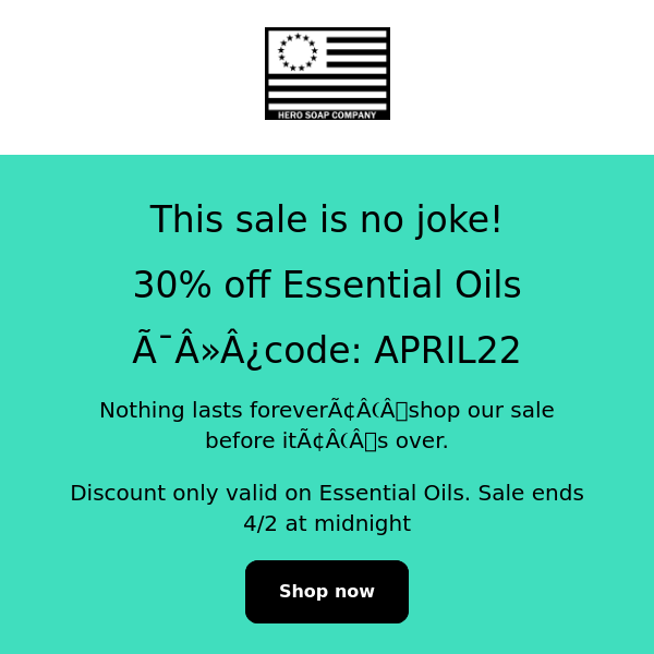 30% off Essential Oils! Code: APRIL22