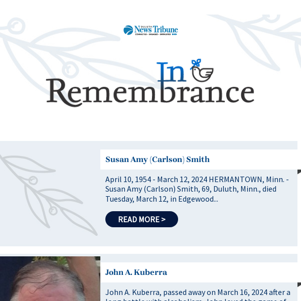 Recent Obituaries for Thursday, March 21, 2024