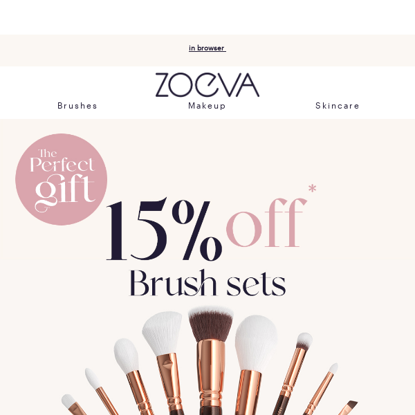 QUICK! 15% off Brush Sets!