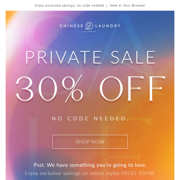 Psst...it's a private sale
