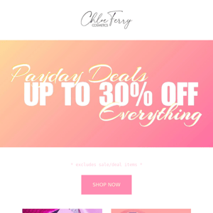 30% OFF PAYDAY SALE!