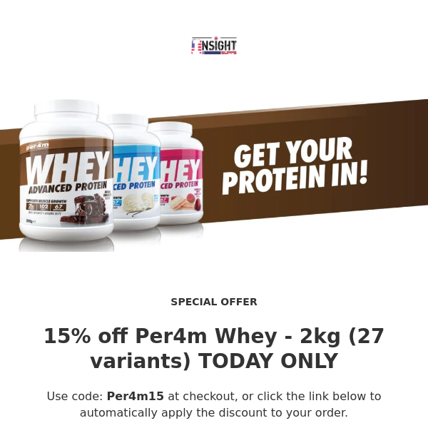 Per4m Whey 2kg 15% OFF!! TODAY ONLY