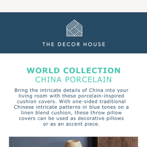 Unveiling Our Exclusive World Collection - China Porcelain Cushion Cover at 40% Off! 🌏