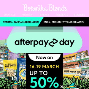 Sale Starts Now! Up to 50% Off! Afterpay Day is HERE! 🧙‍♂️