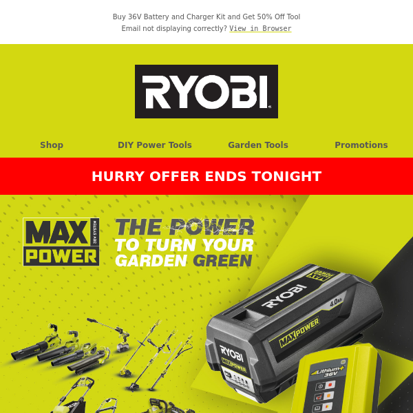 Last Chance – Promotion Ends Soon! 🏃 Get HALF PRICE 36V Max Power Garden Tools!