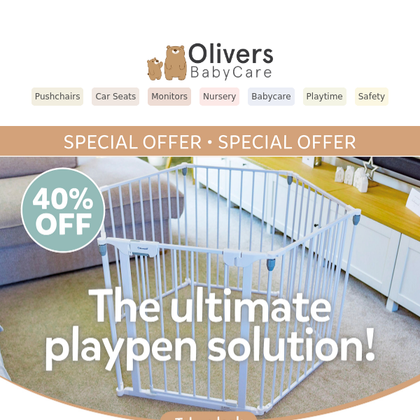 Save 40% on this multi-use Playpen!