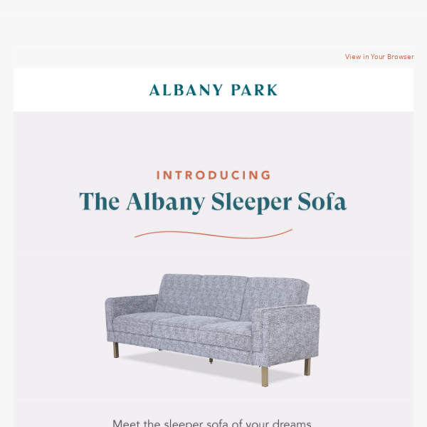 INTRODUCING: The Albany Sleeper Sofa.