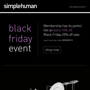 Last chance: Member early access! - Simplehuman