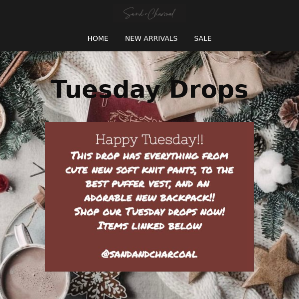 TUESDAY DROPS <3 Sand + Charcoal