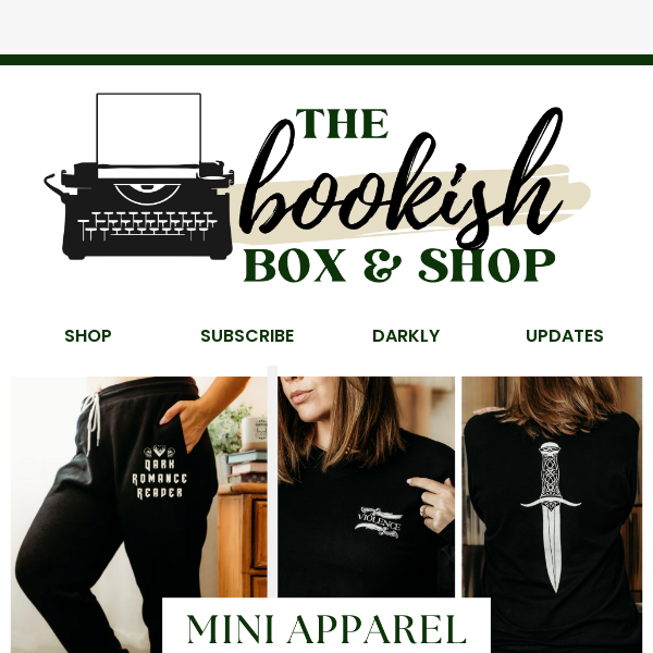 Mini Apparel Bookish Shop Drop is Live 😍