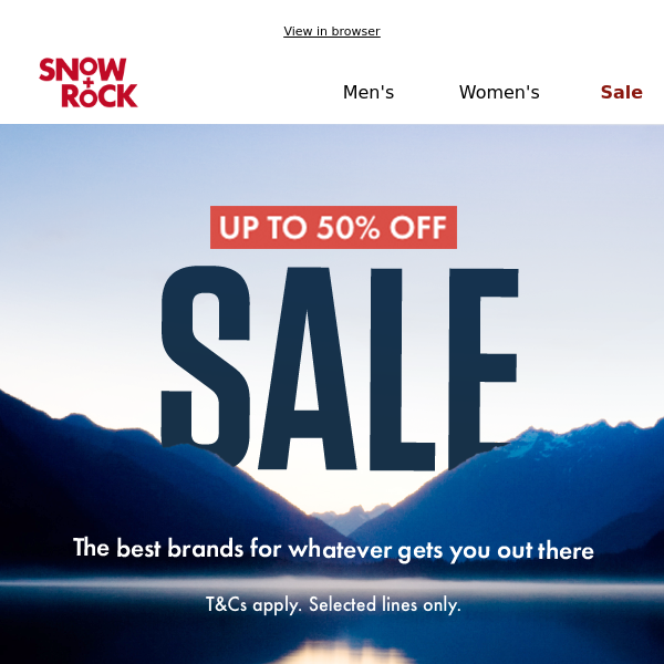 Save up to 50% on snow styles now!