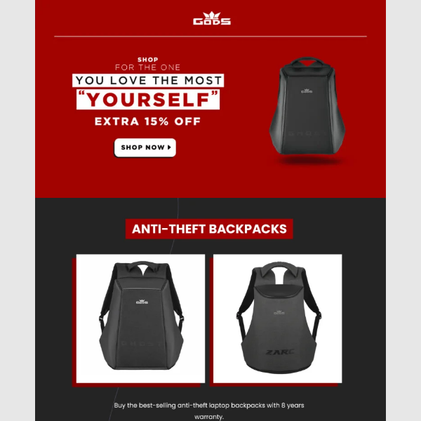 ❤️ Show yourself some love this Valentine's Day with a new backpack from Gods! 💪