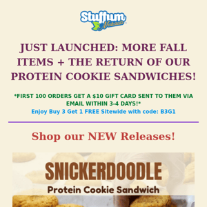 🎉JUST LAUNCHED🎉 PUMPKIN DONUTS, PROTEIN COOKIE SANDWICHES & MORE!