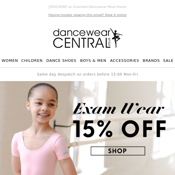 DON't MISS OUT - 15% off ALL Exam wear📣