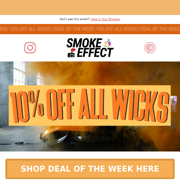 Smoke Effect, Don't Miss Out on our Deal Of The Week!