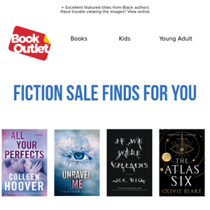 Fiction sale finds for you, Book Outlet