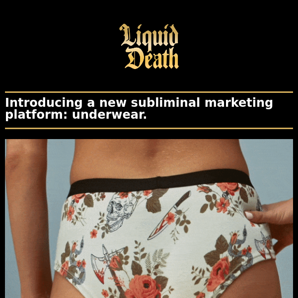 Liquid Death x MeUndies Underwear