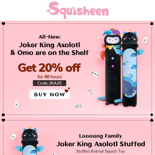 👏New Arrival! Joker King Axolotl &amp; Star Kitten Blue with 20% Off