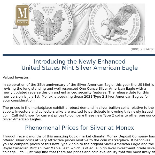 Silver American Eagle Type 2