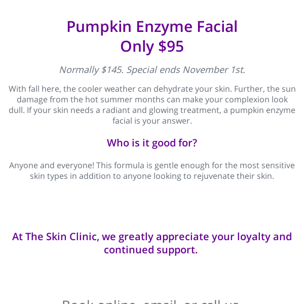 This Month's Specialty Facial!