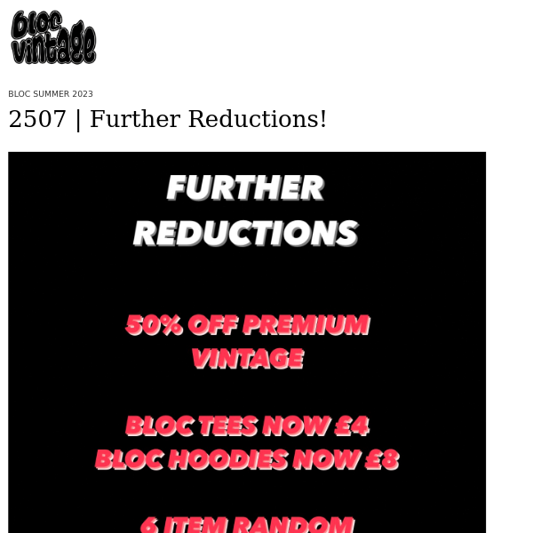 2507 | Further Reductions - 50% OFF Premium Vintage 🔥😱