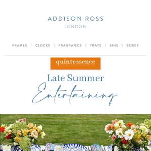 Quintessence US: Late Summer Entertaining with Addison Ross