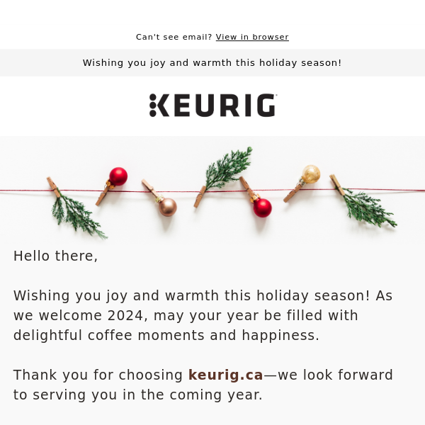 ❄️🎊 Happy Holidays from Keurig Canada!