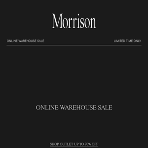 Online Warehouse Sale — STARTS NOW