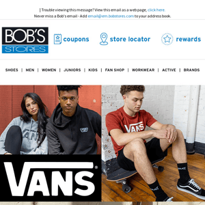 Vans Clothing & Footwear *New Styles*